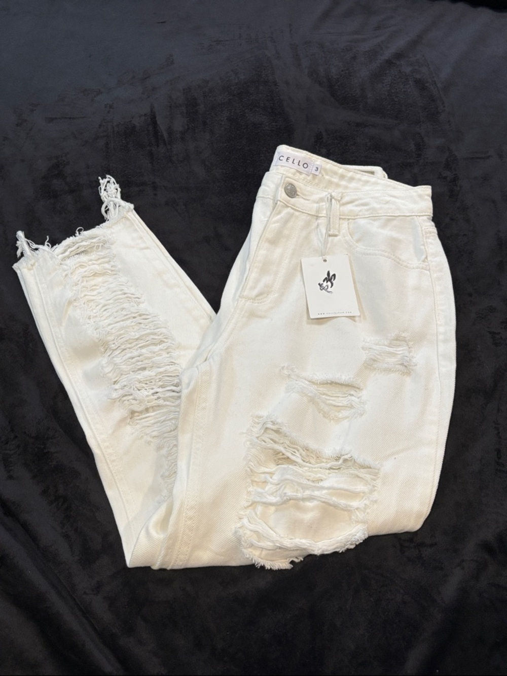 Cello White Distressed Jeans White - Picture 4 of 10